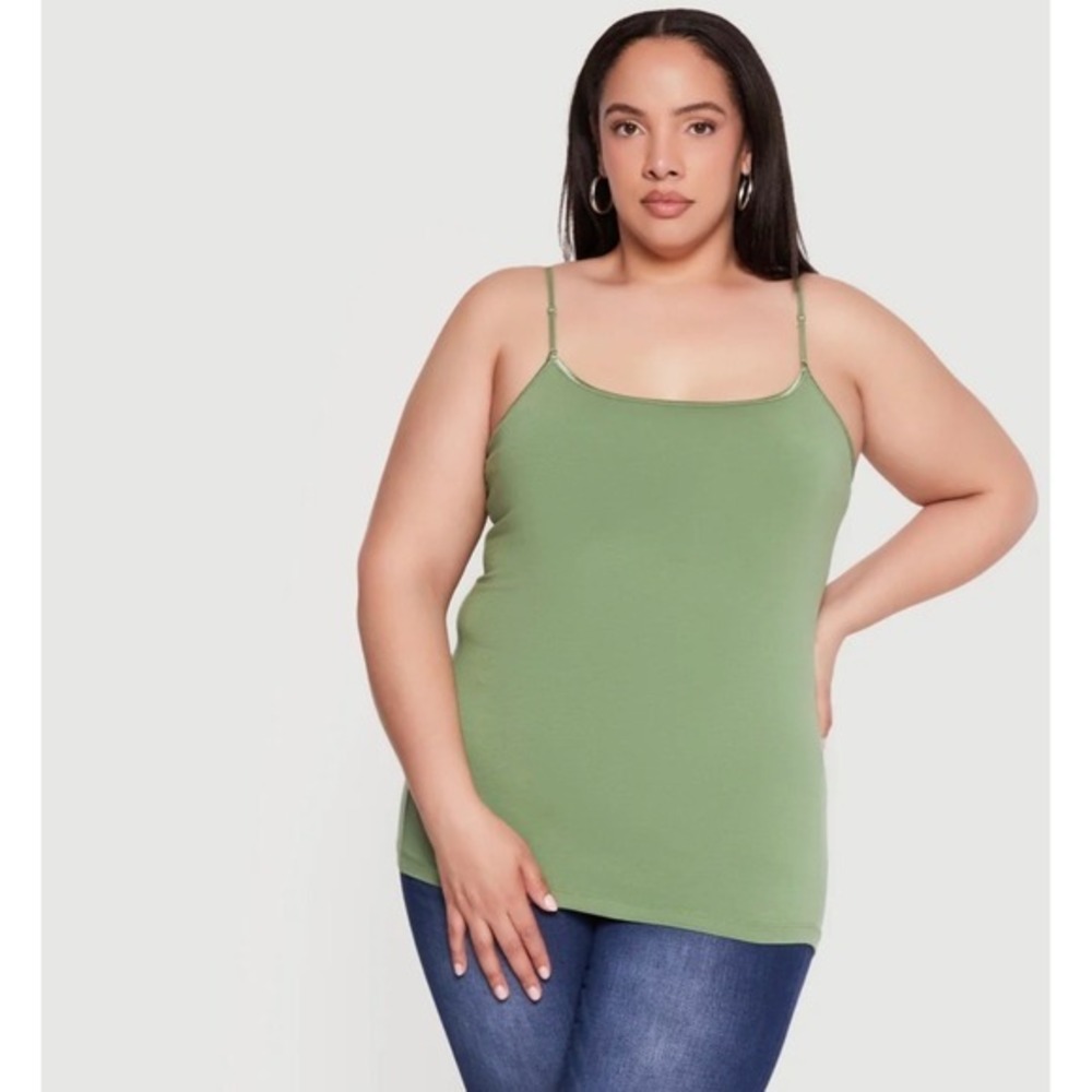 Ambiance Plus Size Scoop Neck Cami – Jade Green – Women's 1X – NWOT
